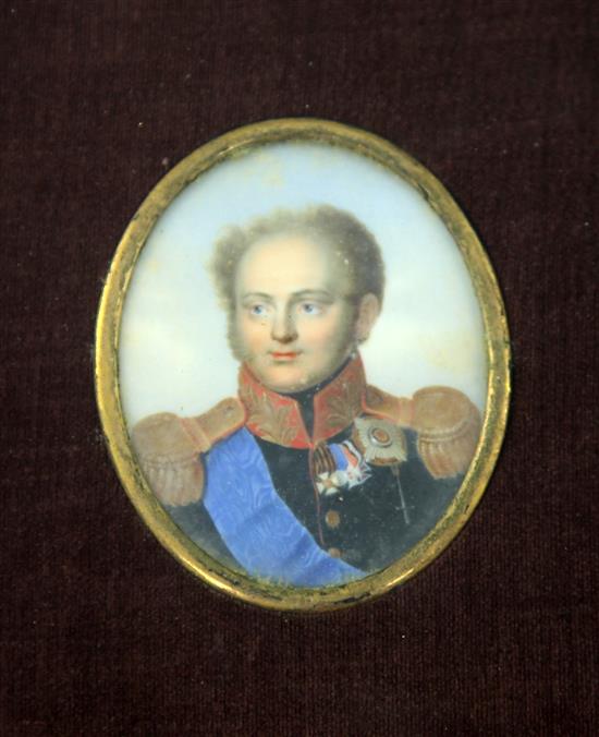 Early 19th century Miniature of Alexander the Great, 2.75 x 2.25in.